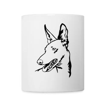Tête Podenco - Mug blanc - blanc - Devant