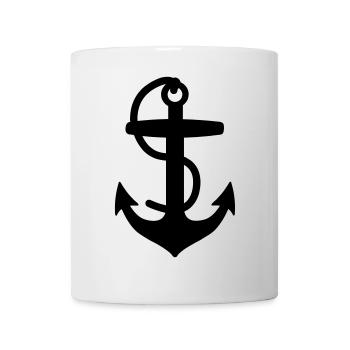 Anchor for boat or ship with rope sailor - Mug - white - Front