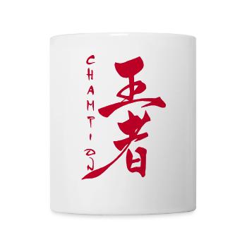 Das Wort Champion auf Japanisch (rot) - Tasse - Weiß - Vorne