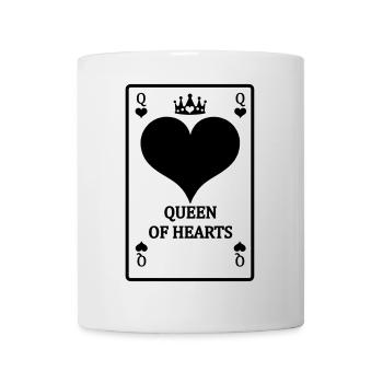 Playing card My hearts queen with text 'MY QUEE - Mug - white - Front