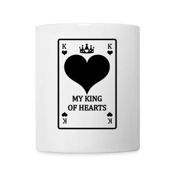 Spielkarte Mein Herz König mit Text - Tasse - Weiß - Vorne