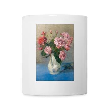 Malerei - Malerei mit Rosen in der Vase. - Tasse - Weiß - Vorne