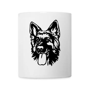 Tête de berger allemand - Mug blanc - blanc - Devant