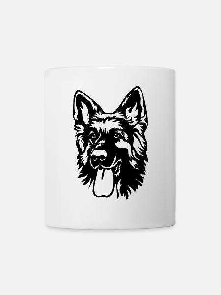 Deutscher Schäferhund Kopf - Tasse - Weiß