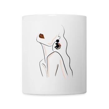 Zeichnung Silhouette Frau - Tasse - Weiß - Vorne