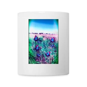 blue butterflies - Mug - white - Front