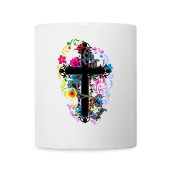 Flowers Blossoms Cross Jesus God Crosses Flora - Mug - white - Front