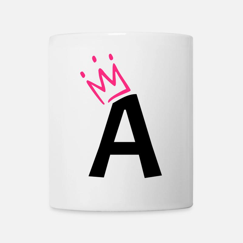 Buchstabe A mit Krone - Tasse - Weiß