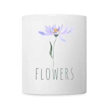 Illustration minimaliste de fleurs sauvages bleues - Mug blanc - blanc - Devant