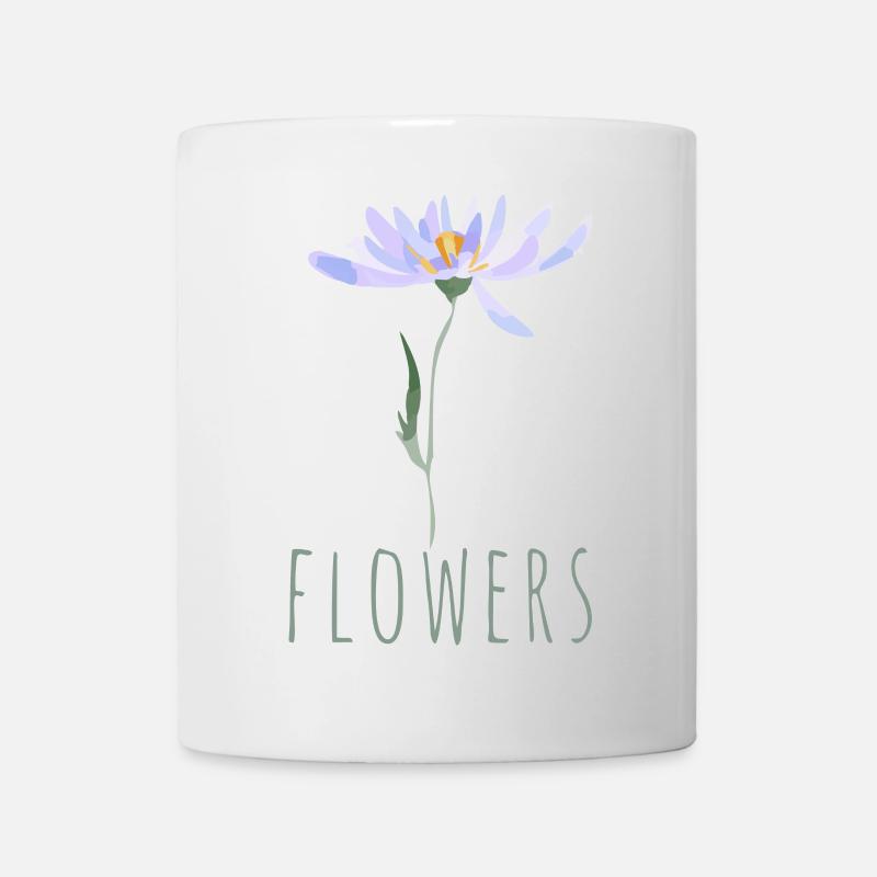 Minimalist Blue Wildflowers Illustration - Mug - white