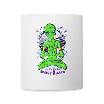 Alien Meditation - UFO Ruhe für den inneren Raum - Tasse - Weiß - Vorne