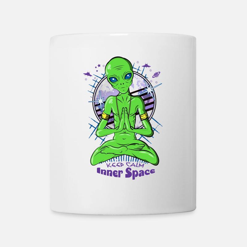Alien meditation - UFO rest for inner space - Mug - white