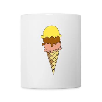 Gelbe Eiscreme Dreier-Sortiment - Tasse - Weiß - Vorne