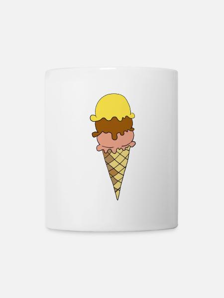 Gelbe Eiscreme Dreier-Sortiment - Tasse - Weiß