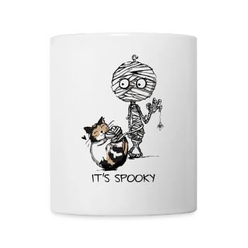 Maman et Chat - Motif d’Halloween - C’est effrayant - Mug blanc - blanc - Devant