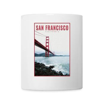 Carte postale rétro Golden Gate de San Francisco - Mug blanc - blanc - Devant