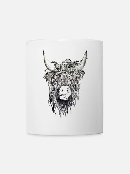 Yak Büffel Rind Kuh Bison Taurus Horn Zunge Bulle - Tasse - Weiß