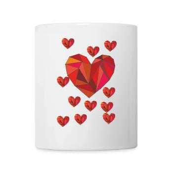 Geometric heart pattern in warm red - Mug - white - Front