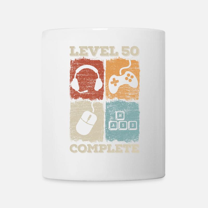 50. Geburtstag Level Complete Gaming - Tasse - Weiß