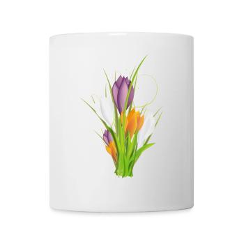 crocus délicats et brillants au printemps - Mug blanc - blanc - Devant