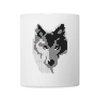 Gray wolf in the form of a pixel Classic T-shirt - Mug - white - Front