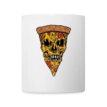 Cheesy Pizza skull - Mug - white - Front