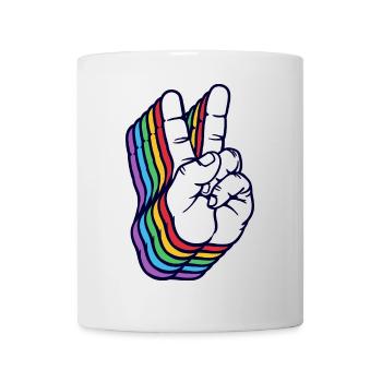 Mouvement pour la paix Signe de paix Signe de paix Amour - Mug blanc - blanc - Devant