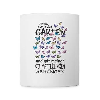 Schmetterlinge und mein Garten - Tasse - Weiß - Vorne