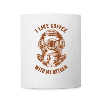 Ich mag Kaffee mit meinem Sauerstoff - Taucher lieben Kaffee - Tasse - Weiß - Vorne