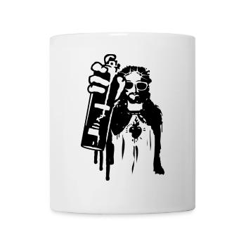 cool Street Art Jesus - Sprayer in graffiti style - Mug - white - Front