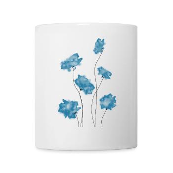 Blaue Blumen - Tasse - Weiß - Vorne