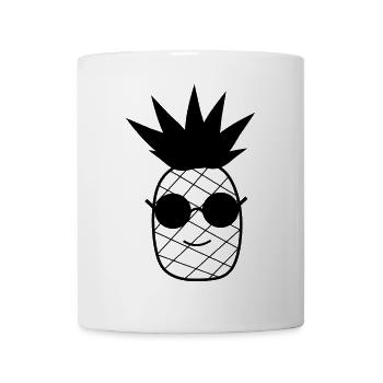 T-shirt d’été Ananas avec lunettes de soleil - Mug blanc - blanc - Devant