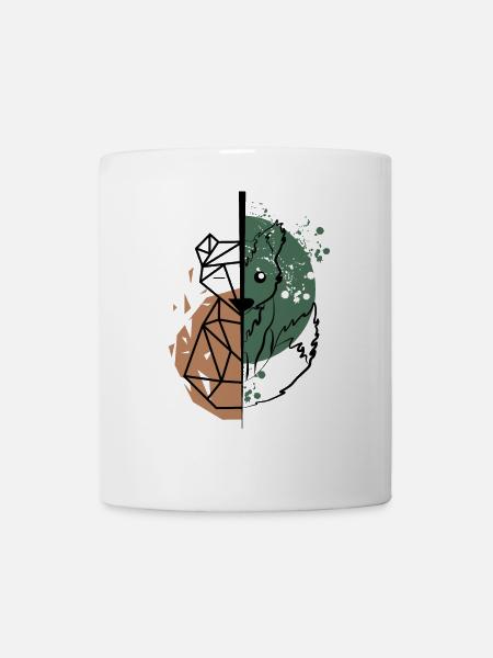 Renard origami vs dessin - Mug blanc - blanc