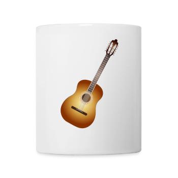 belle guitare acoustique dans des tons chauds - Mug blanc - blanc - Devant