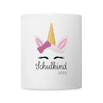 Einhorn Schulkind 2022 - Tasse - Weiß - Vorne
