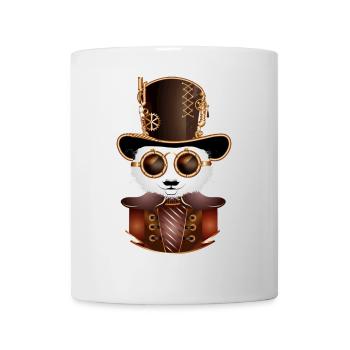 Steampunk Panda Bear with Cylinder Hat and Glasses - Mug - white - Front