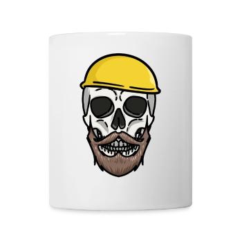 Handwerk Schutzhelm Totenkopf Baustelle Arbeit Job - Tasse - Weiß - Vorne