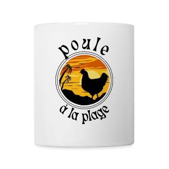 Poule à la plage - Mug blanc - blanc - Devant