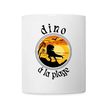 Dinosaure à la plage - Mug blanc - blanc - Devant