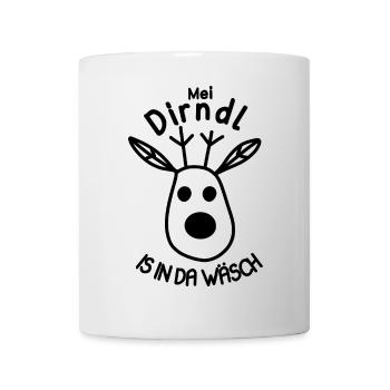 Abstraktes Linienmuster Mei Dirndl is in da Wäsch  - Tasse - Weiß - Vorne