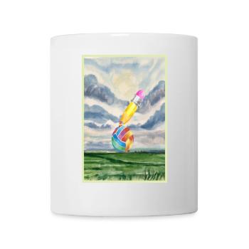 Aquarell Landschaft mit Ball - Tasse - Weiß - Vorne
