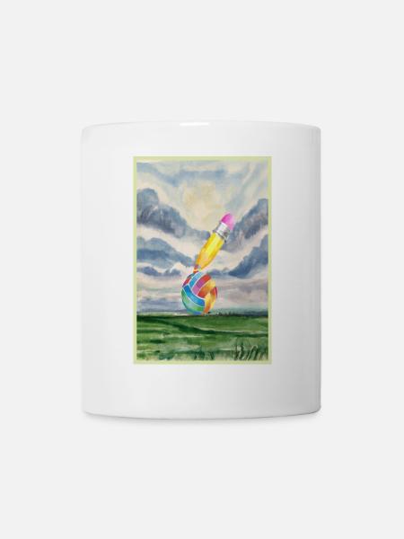 Aquarell Landschaft mit Ball - Tasse - Weiß