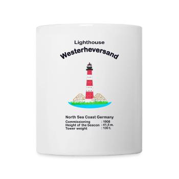 Leuchtturm Westerheversand Nordsee Deutschland - Tasse - Weiß - Vorne