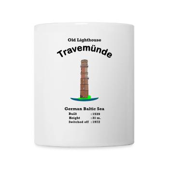 Alter Leuchtturm Travemünde, Ostsee, Deutschland - Tasse - Weiß - Vorne