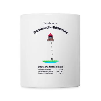 Leuchtturm Dornbusch, Insel Hiddensee, Ostsee - Tasse - Weiß - Vorne