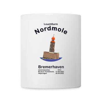 Schiefer Turm von Bremerhaven, Nordmole - Tasse - Weiß - Vorne
