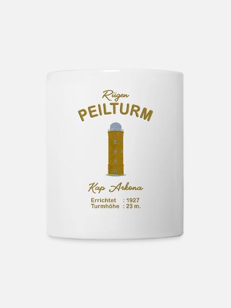Insel Rügen, Kap Arkona, Peilturm - Tasse - Weiß