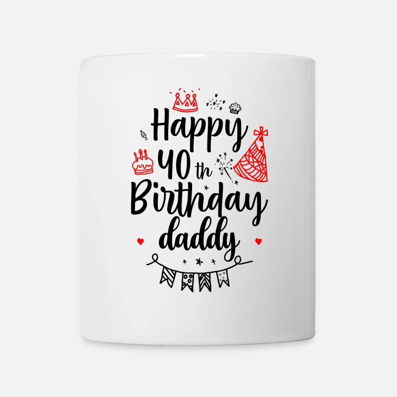 Red Birthday Doodle Party - Mug - white