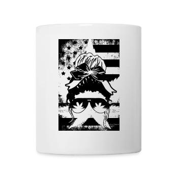 Chanvre Femme Lunettes Drapeau Américain - Mug blanc - blanc - Devant