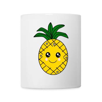 Kawaii Ananas Kawaii Früchte Kawaii Obst - Tasse - Weiß - Vorne